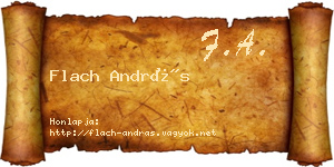 Flach András névjegykártya